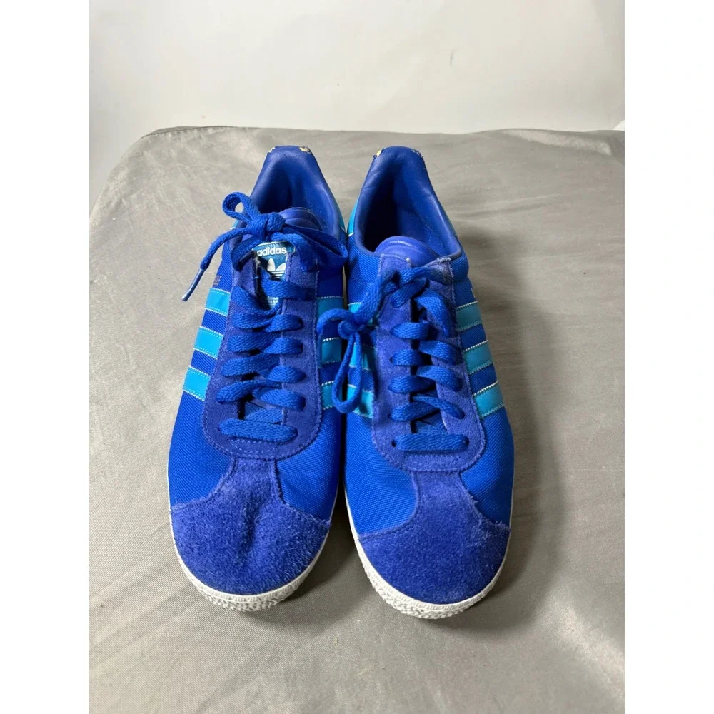 Adidas Gazelle Mens Blue Canvas Suede Sneakers US 8.5 Casual